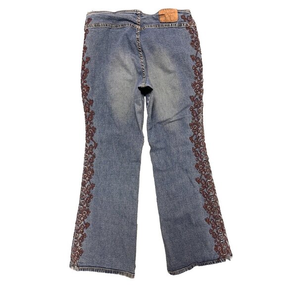 Z. Cavaricci Blue Jeans with Brown Embroidery - Picture 2 of 16